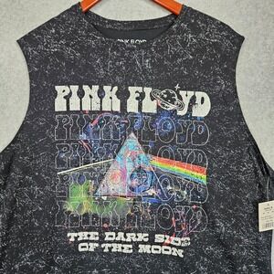 Pink Floyd Dark Side of the Moon Muscle Tank Black Mineral Wash XXL New